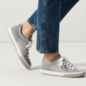Rothys Shoes Womens 7.5 The Lace Up Sneakers Gray Knit Lace Up Low Top Comfort